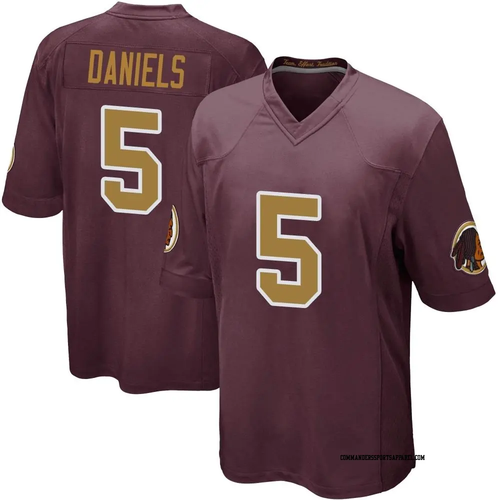 Game Men's Jayden Daniels Washington Commanders Burgundy Alternate Jersey