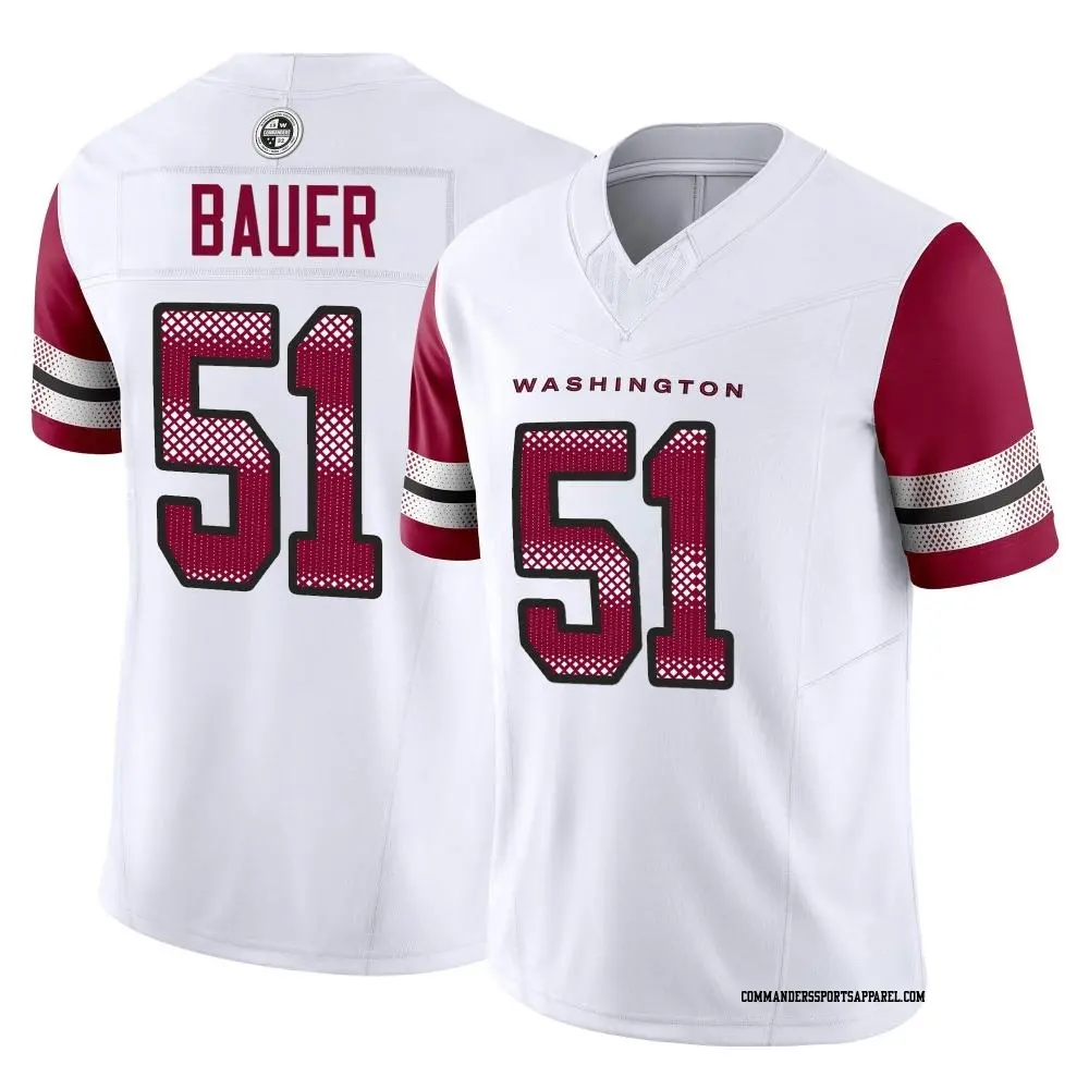 Limited White Men's Bo Bauer Washington Commanders Vapor F.U.S.E. Jersey